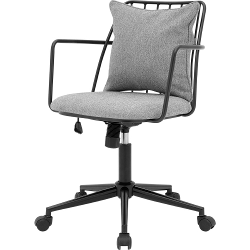 Edison Office Chair in Gray Fabric & Metallic Gunmetal